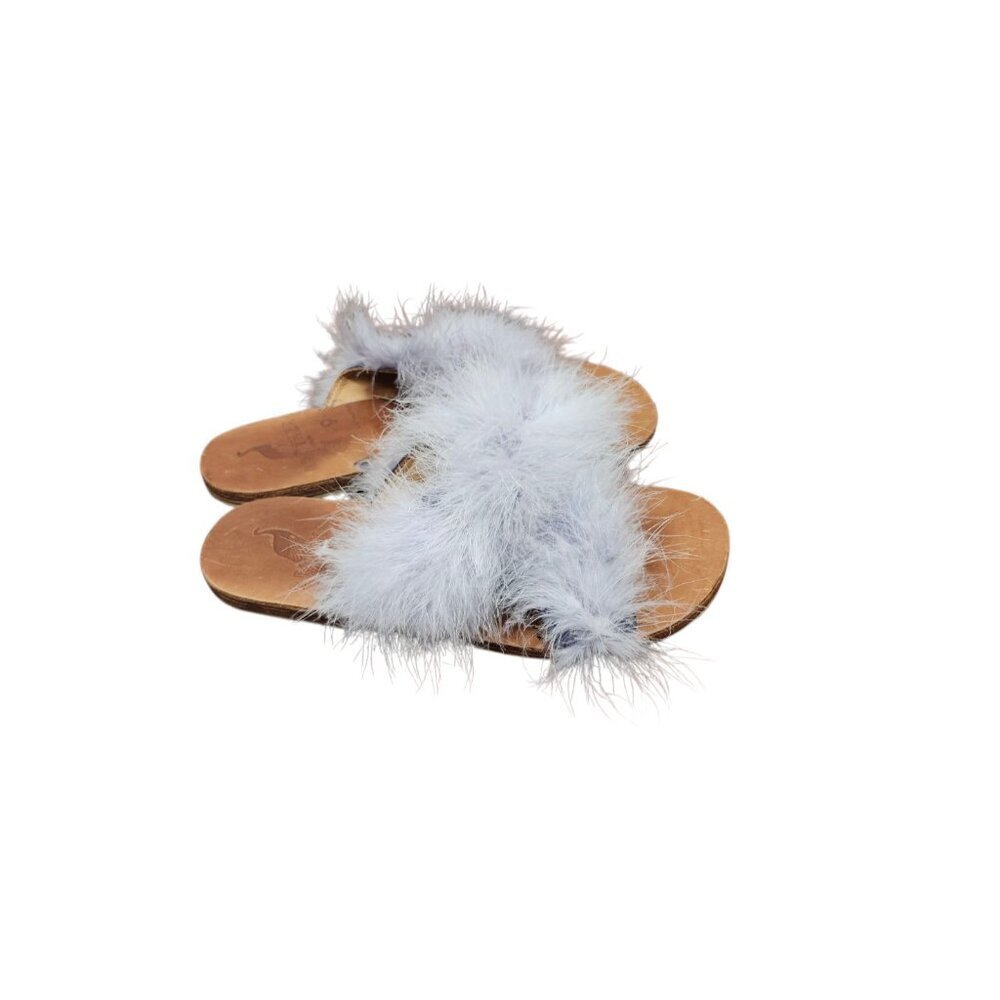 Brother Vellies Marabou Lamu Sandal Lavender Size 9 - Picture 2 of 9